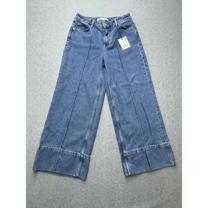 Zara Jeans Womens 36‎ Blue Wide Leg High Rise Denim New With Tags 26 US 4 IT 40